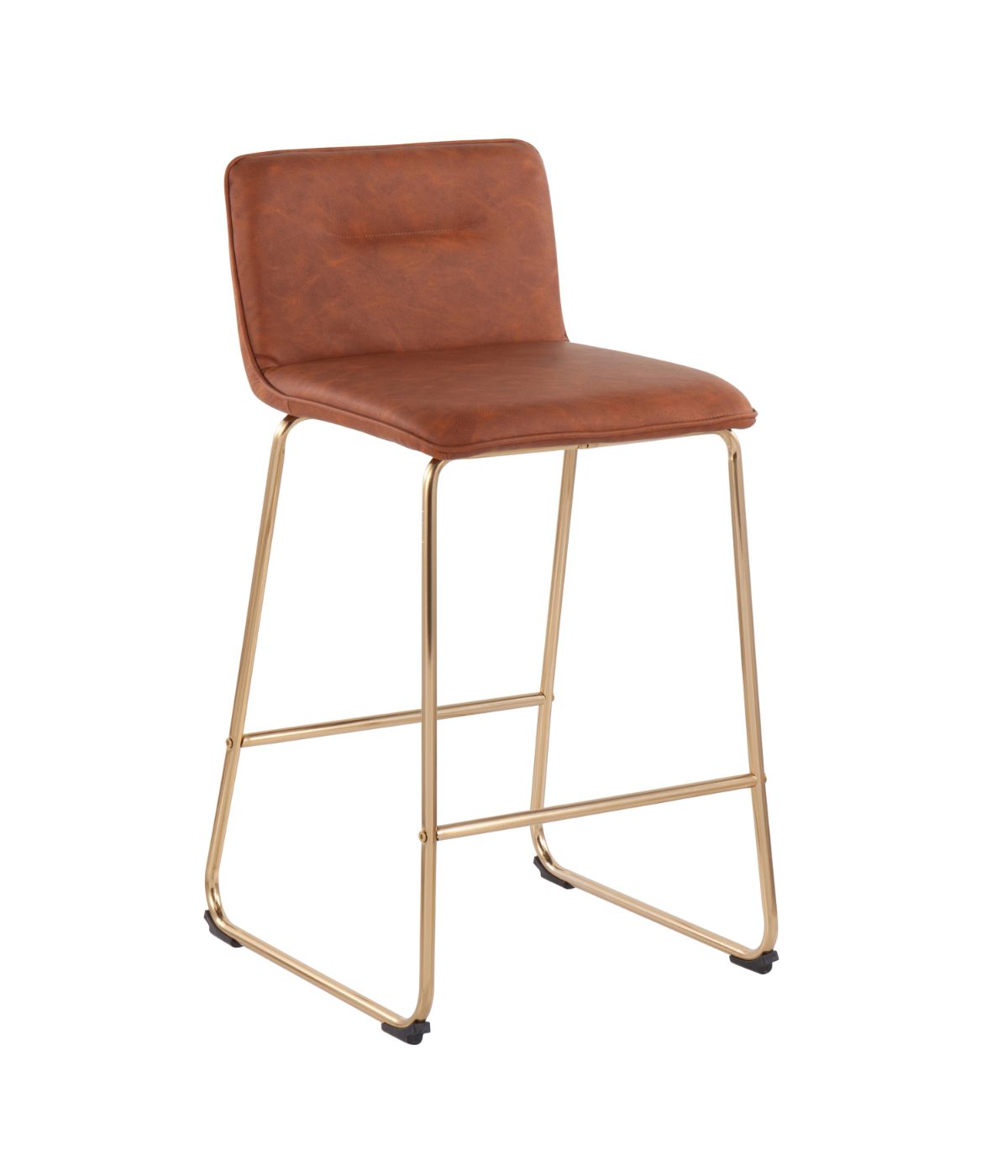 Casper Fixed-Height Counter Stool - Set of 2 Gold & Camel