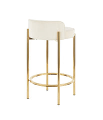 Chloe Counter Stool - Set of 2 Gold & White