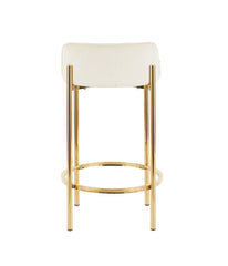 Chloe Counter Stool - Set of 2 Gold & White