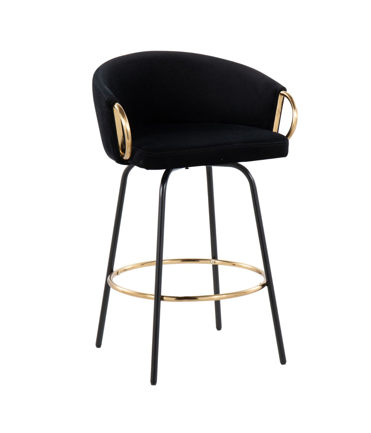  LumiSource Claire Counter Stool - Set of 2 Black, Gold & Black - Black, Gold & Black - Bonton