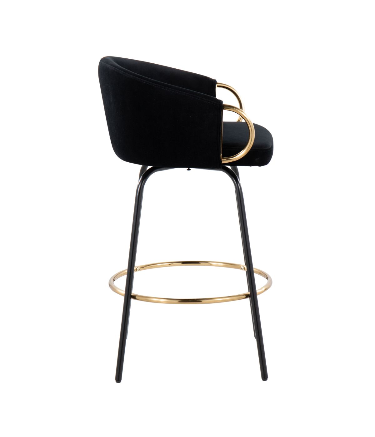  LumiSource Claire Counter Stool - Set of 2 Black, Gold & Black - Black, Gold & Black - Bonton