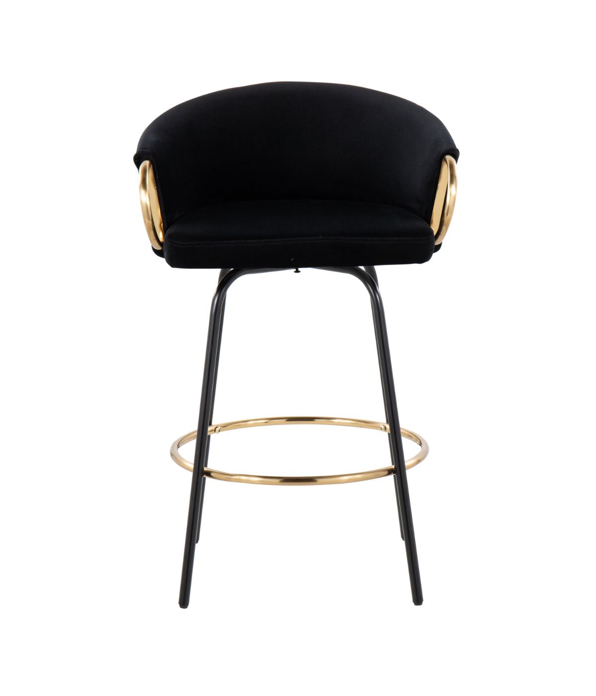  LumiSource Claire Counter Stool - Set of 2 Black, Gold & Black - Black, Gold & Black - Bonton