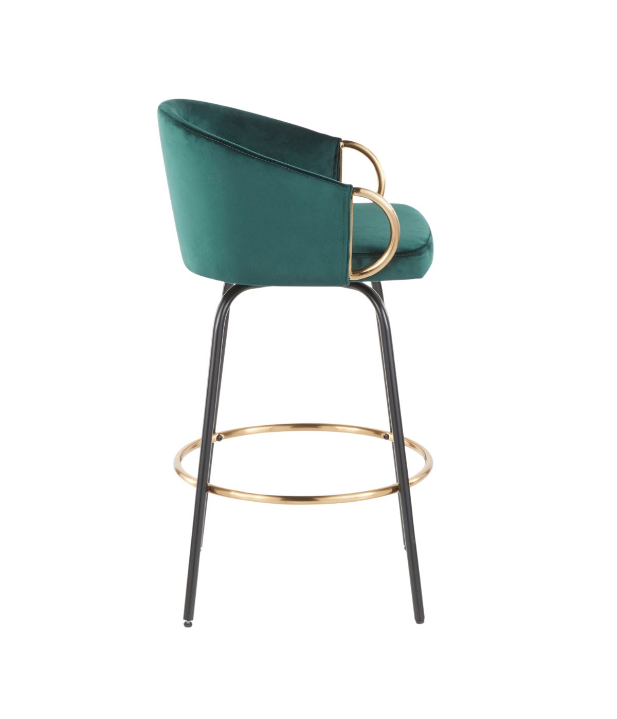  LumiSource Claire Counter Stool - Set of 2 Black, Gold & Emerald Green - Black, Gold & Emerald Green - Bonton