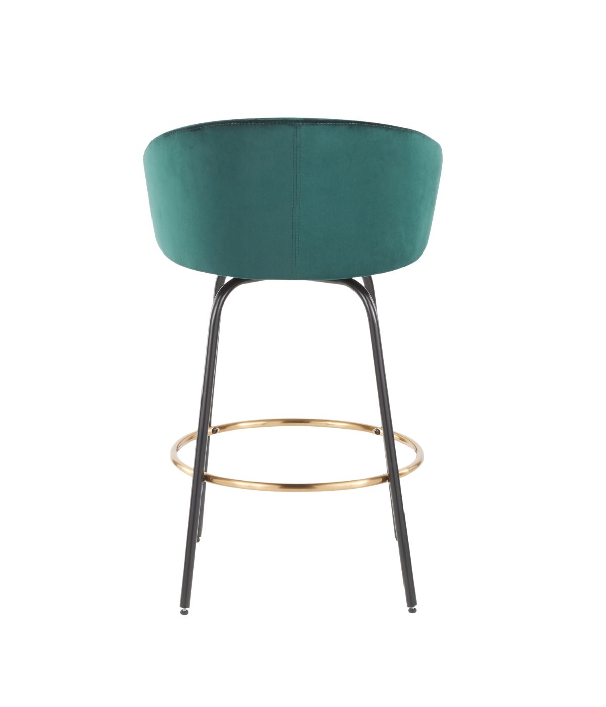  LumiSource Claire Counter Stool - Set of 2 Black, Gold & Emerald Green - Black, Gold & Emerald Green - Bonton