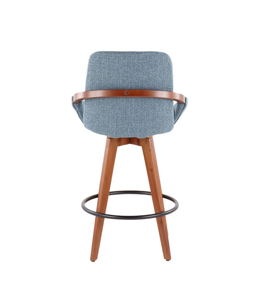 Cosmo Counter Stool Walnut, Blue & Black