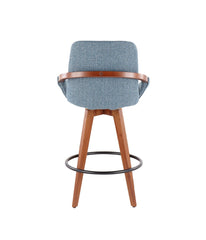 Cosmo Counter Stool Walnut, Blue & Black