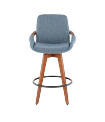 Cosmo Counter Stool Walnut, Blue & Black