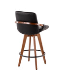 Cosmo Counter Stool Walnut & Black