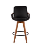 Cosmo Counter Stool Walnut & Black