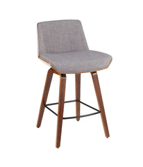 Corazza Counter Stool Walnut, Light Grey & Black