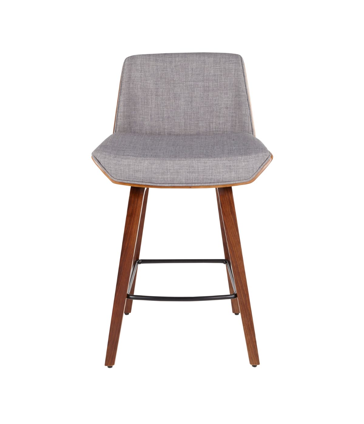 Corazza Counter Stool Walnut, Light Grey & Black