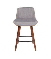 Corazza Counter Stool Walnut, Light Grey & Black