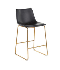 Duke Counter Black Stool - Set of 2 Gold & Black