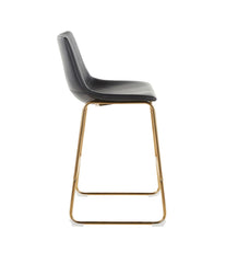 Duke Counter Black Stool - Set of 2 Gold & Black