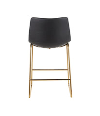 Duke Counter Black Stool - Set of 2 Gold & Black