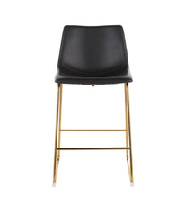 Duke Counter Black Stool - Set of 2 Gold & Black