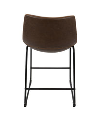 Duke Counter Stool - Set of 2 Black, Espresso & Orange