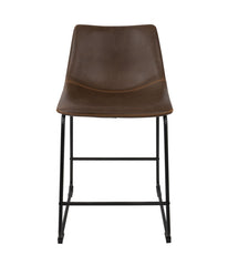 Duke Counter Stool - Set of 2 Black, Espresso & Orange