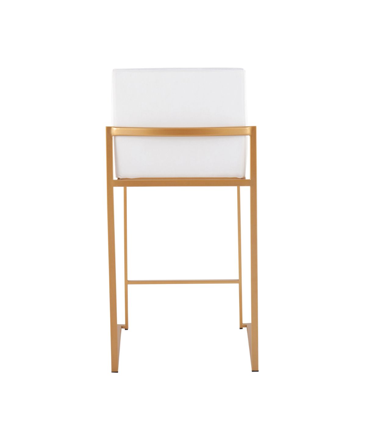  LumiSource Fuji High Back Counter Stool - Set of 2 Gold & White - Gold & White - Bonton