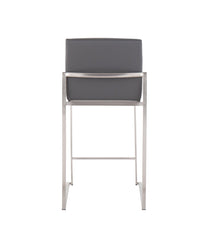 Fuji High Back Counter Stool - Set of 2 Silver & Grey