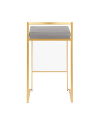 Fuji Stacker Gold Counter Stool - Set of 2 Gold & Grey