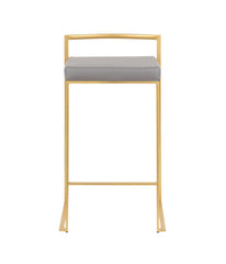 Fuji Stacker Gold Counter Stool - Set of 2 Gold & Grey