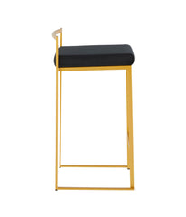 Fuji Stacker Gold Counter Stool - Set of 2 Gold & Black