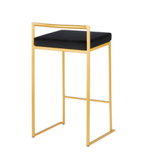 Fuji Stacker Gold Counter Stool - Set of 2 Gold & Black