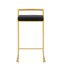 Fuji Stacker Gold Counter Stool - Set of 2 Gold & Black