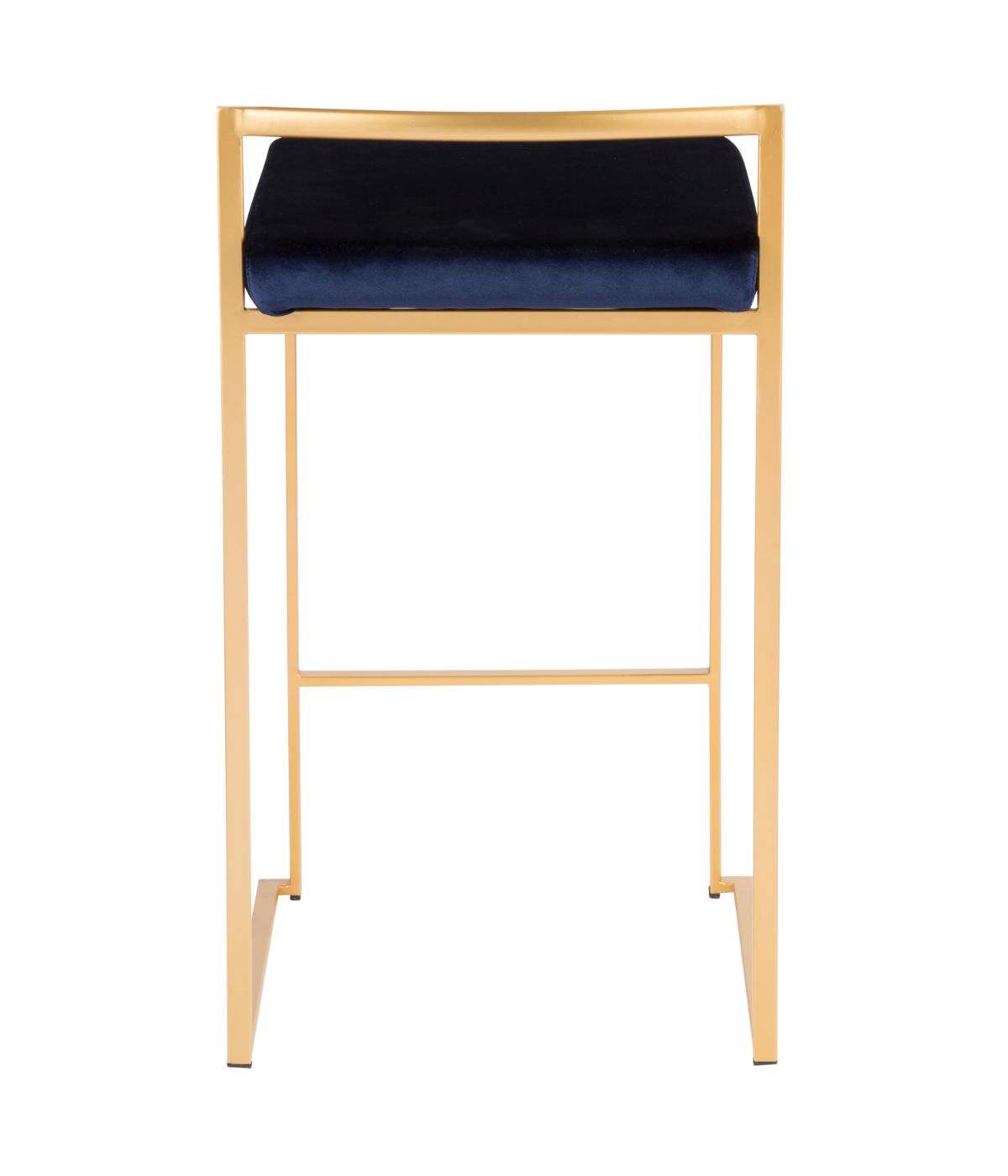  LumiSource Fuji Stacker Gold Counter Stool - Set of 2 Gold & Blue - Gold & Blue - Bonton