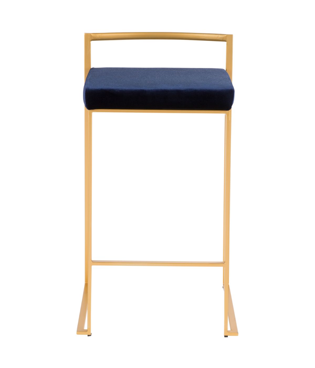  LumiSource Fuji Stacker Gold Counter Stool - Set of 2 Gold & Blue - Gold & Blue - Bonton