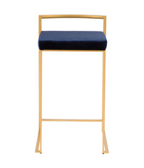 Fuji Stacker Gold Counter Stool - Set of 2 Gold & Blue