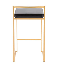 Fuji Stacker Gold Counter Stool - Set of 2 Gold & Black