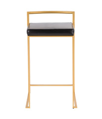 Fuji Stacker Gold Counter Stool - Set of 2 Gold & Black