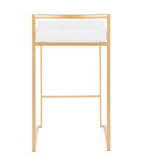 Fuji Stacker Gold Counter Stool - Set of 2 Gold & White