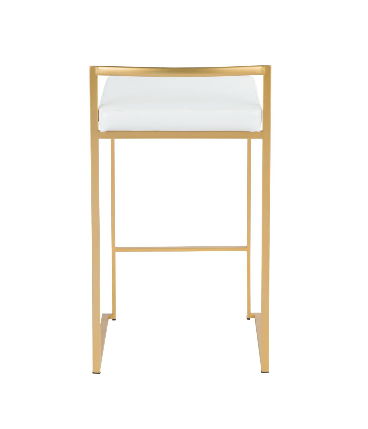  LumiSource Fuji Stacker Gold Counter Stool - Set of 2 Gold & White - Gold & White - Bonton