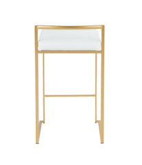 Fuji Stacker Gold Counter Stool - Set of 2 Gold & White