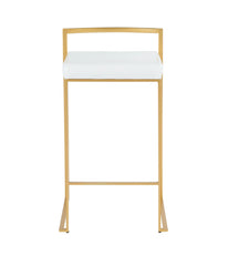 Fuji Stacker Gold Counter Stool - Set of 2 Gold & White