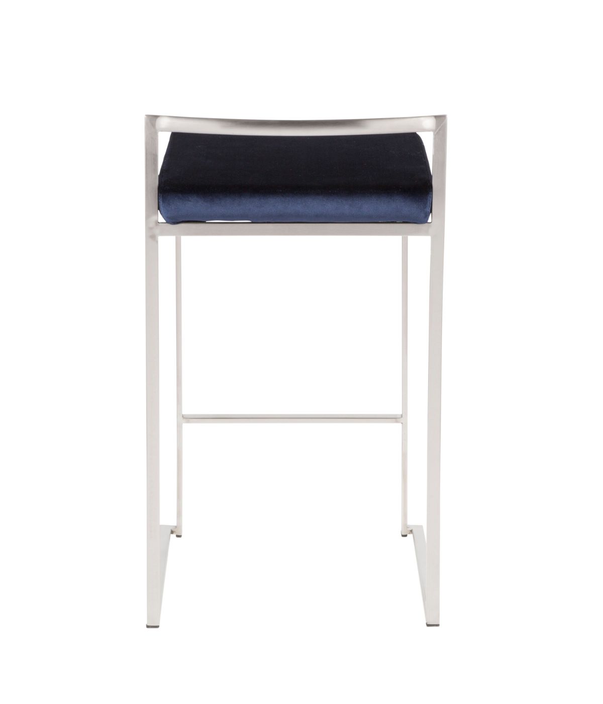  LumiSource Fuji Stacker Counter Stool - Set of 2 Silver & Blue - Silver & Blue - Bonton