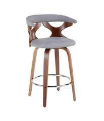 Gardenia Counter Stool - Set of 2 Walnut, Light Grey & Chrome