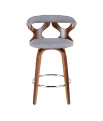 Gardenia Counter Stool - Set of 2 Walnut, Light Grey & Chrome