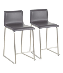 Mara Counter Stool - Set of 2 Silver & Grey