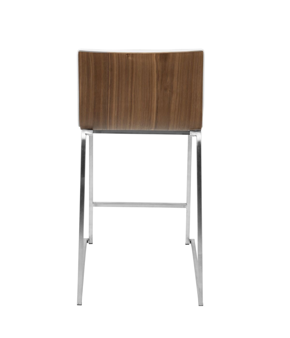 Mara White Counter Stool - Set of 2 Walnut & White