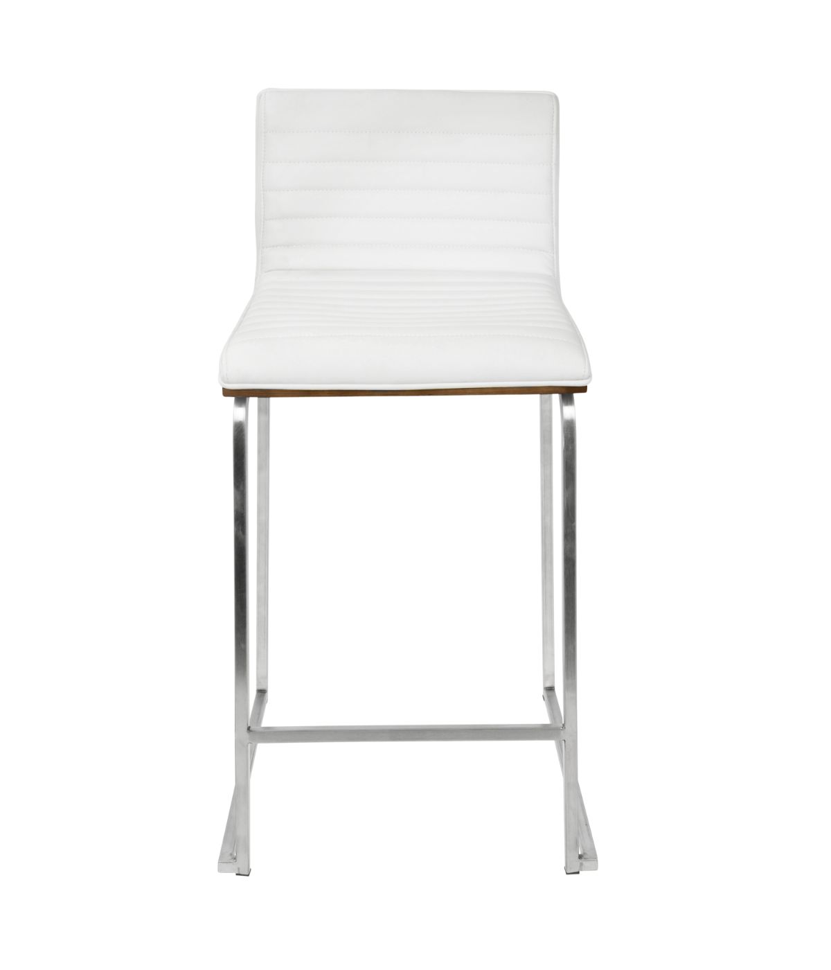 Mara White Counter Stool - Set of 2 Walnut & White