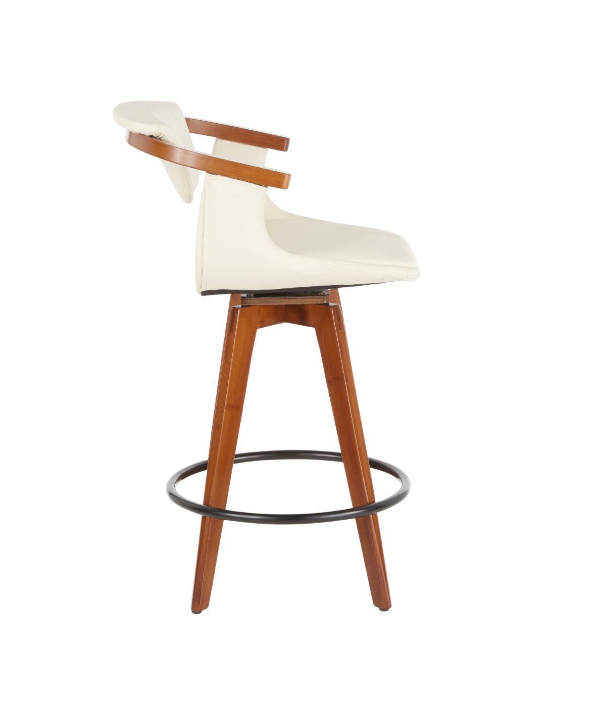  LumiSource Oracle Counter Stool Walnut, Black & Cream - Walnut, Black & Cream - Bonton