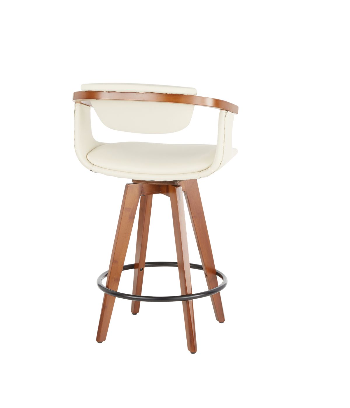  LumiSource Oracle Counter Stool Walnut, Black & Cream - Walnut, Black & Cream - Bonton