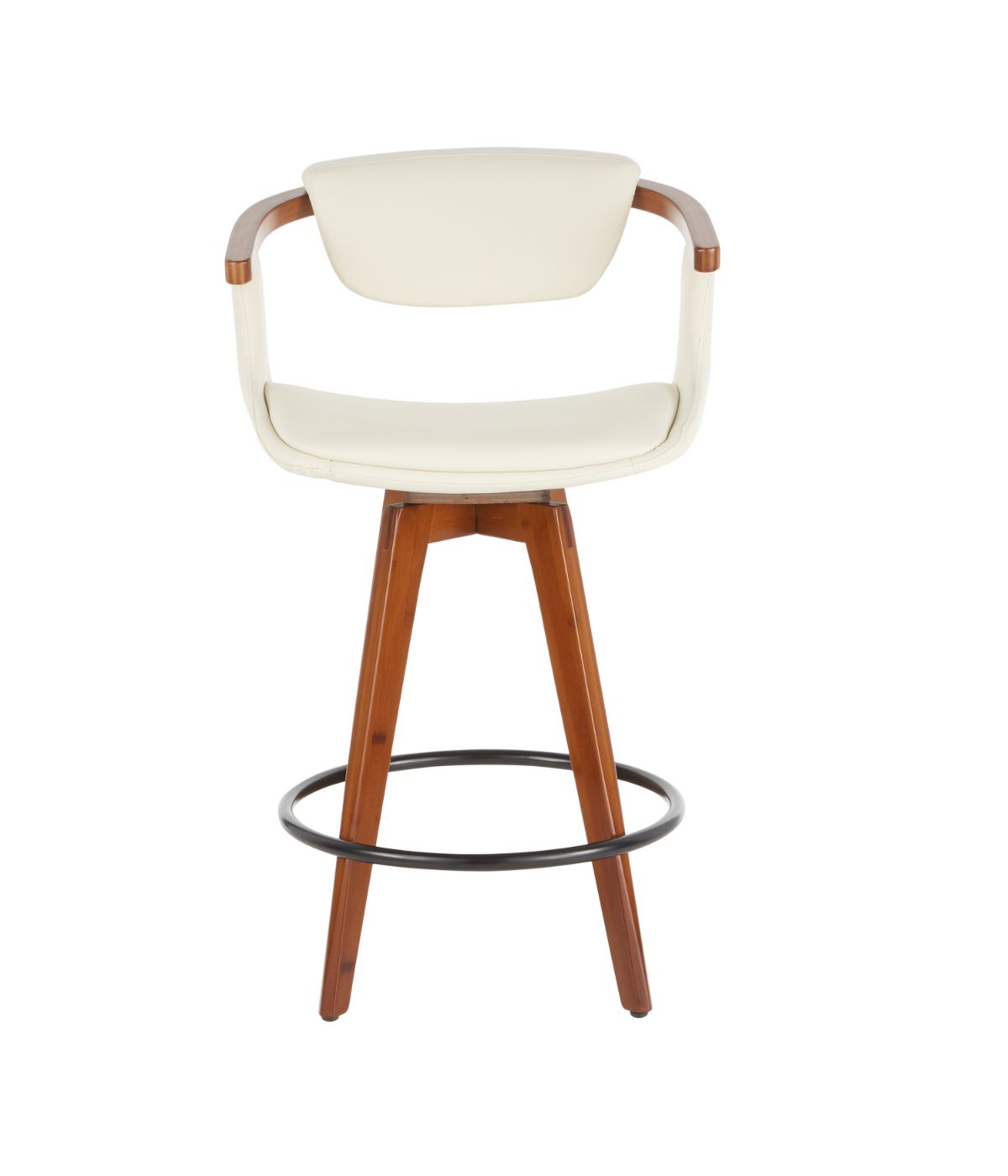  LumiSource Oracle Counter Stool Walnut, Black & Cream - Walnut, Black & Cream - Bonton