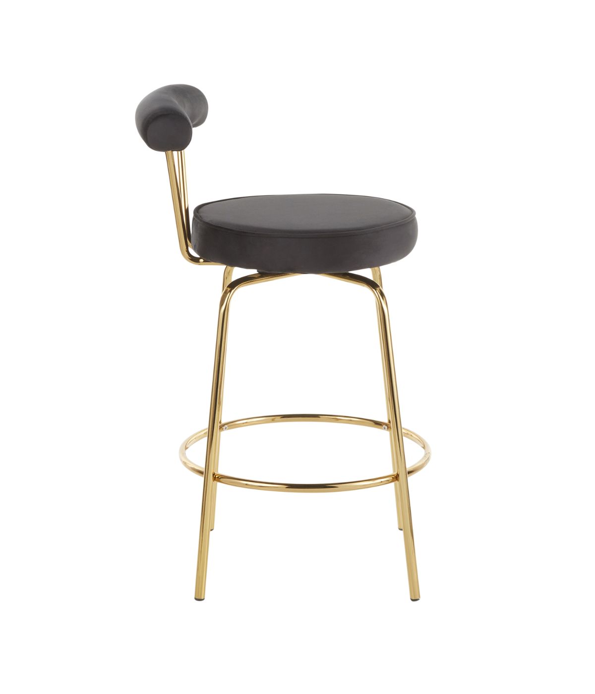 Rhonda Counter Stool - Set of 2 Gold & Black