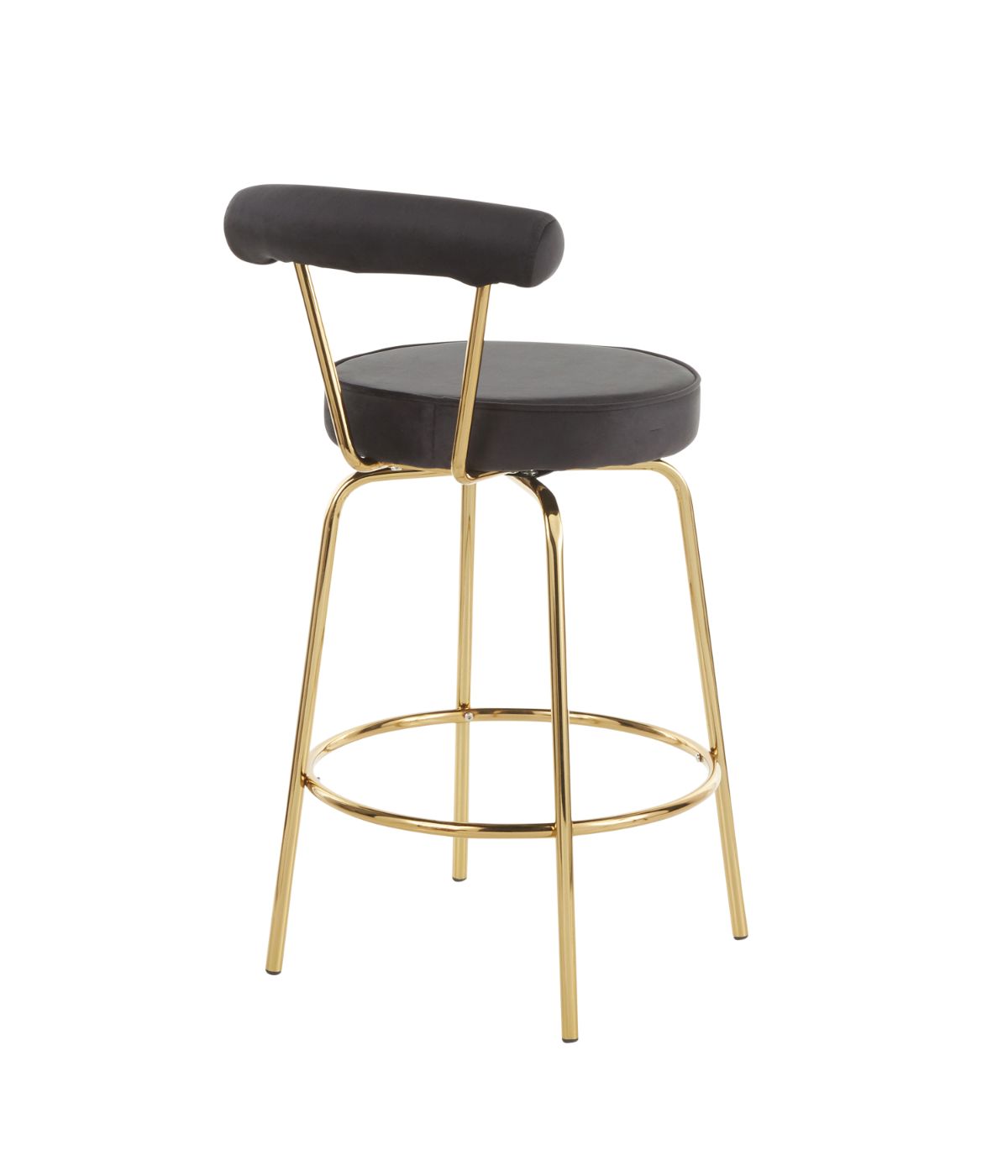  LumiSource Rhonda Counter Stool - Set of 2 Gold & Black - Gold & Black - Bonton