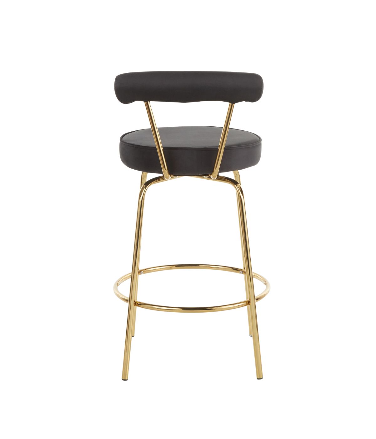 Rhonda Counter Stool - Set of 2 Gold & Black